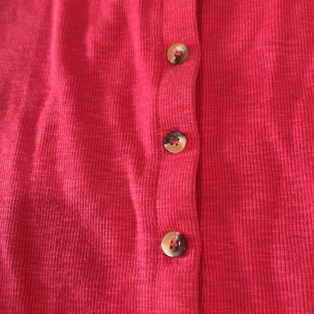 Free People beach ribbed pink button down dress - Picture 4 of 8